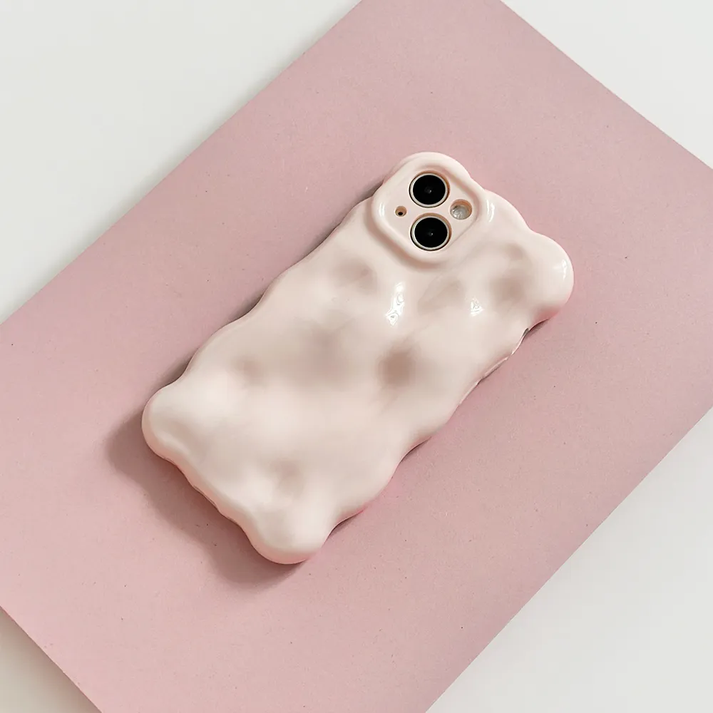 3D Bubble Phone Case - Powder Pink Rugged Surface