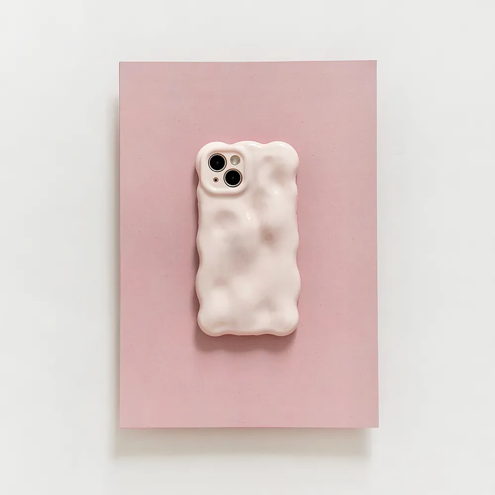 Dust proof Smooth Detail 3D Bubble Phone Case - Powder Pink