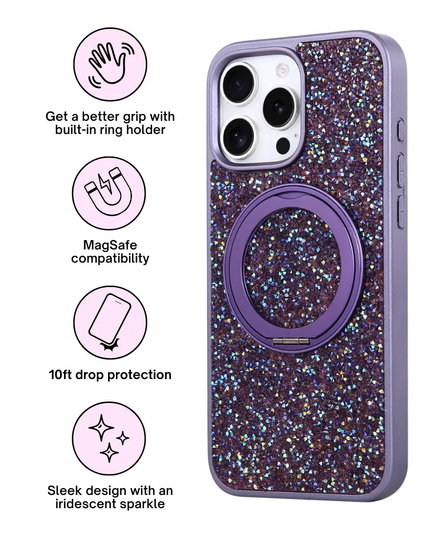 Amethyst Gem MagSafe Phone Case Elegant Texture Layer