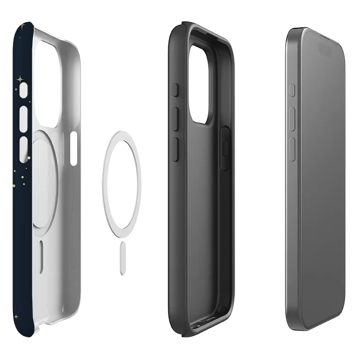 Modern Edge Light Form iPhone MagSafe Tough Case -  Big Bow Blue Stars