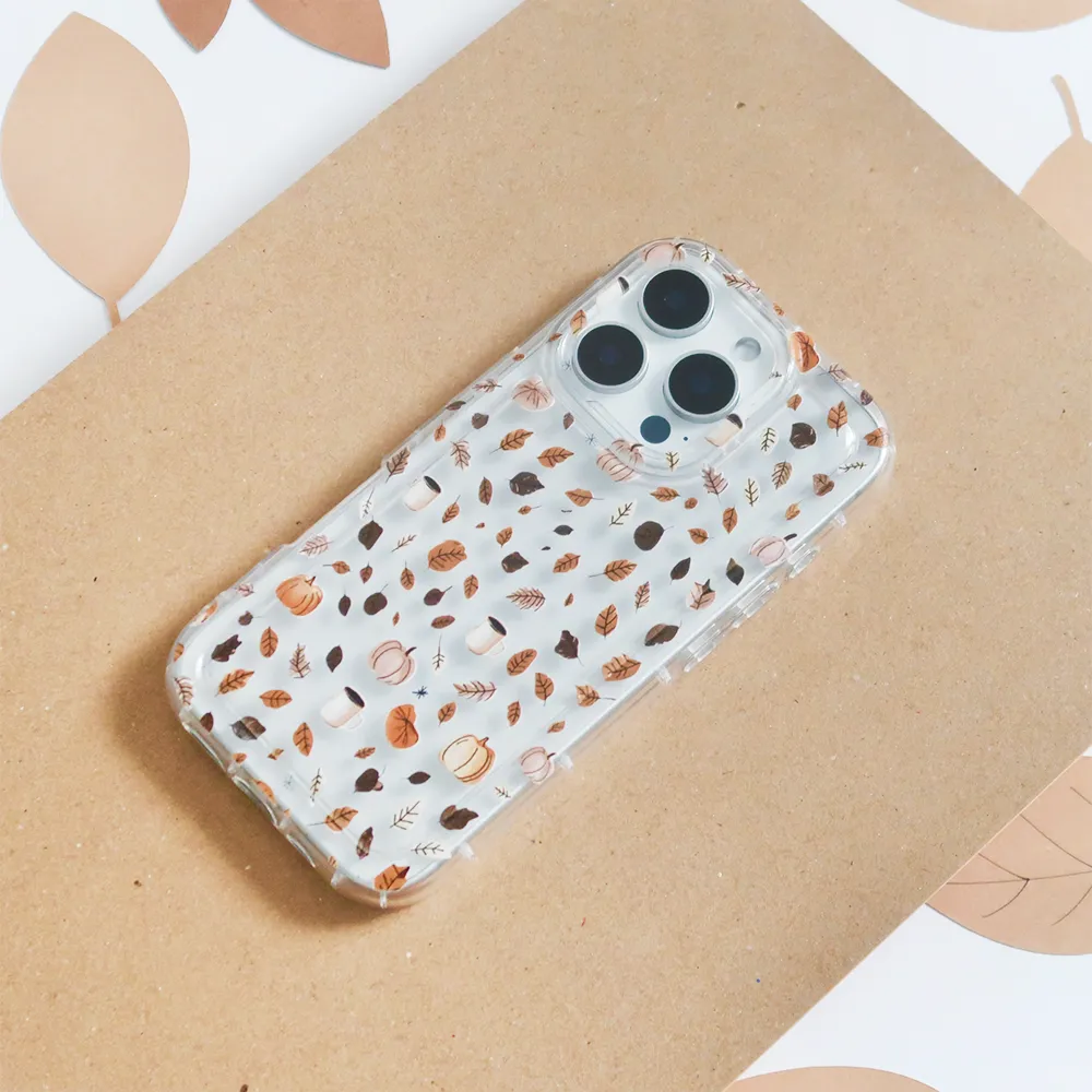 Matte Look Design Clear Phone Case - Pumpkin Latte