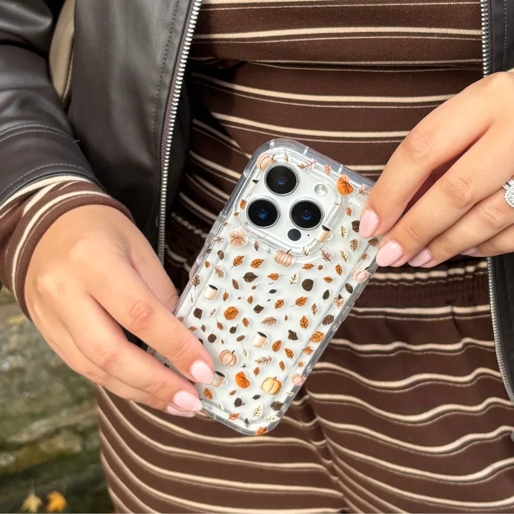 Casual Wear Elegant Style Clear Phone Case - Pumpkin Latte