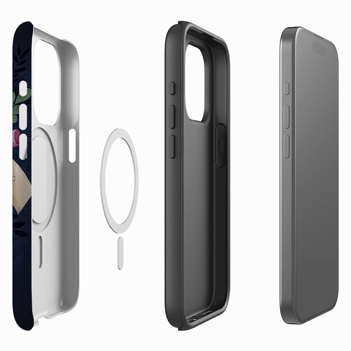 Sleek Texture Protective Pattern Texture iPhone MagSafe Tough Case - Flower Hand By Bex Parkin