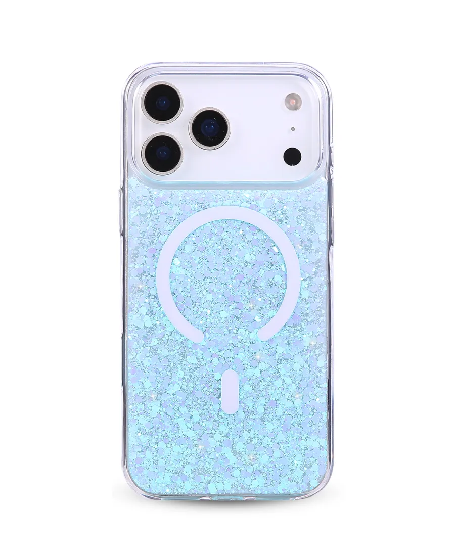 Aquamarine Disco MagSafe Phone Case Fashion Look Hybrid Texture Layer