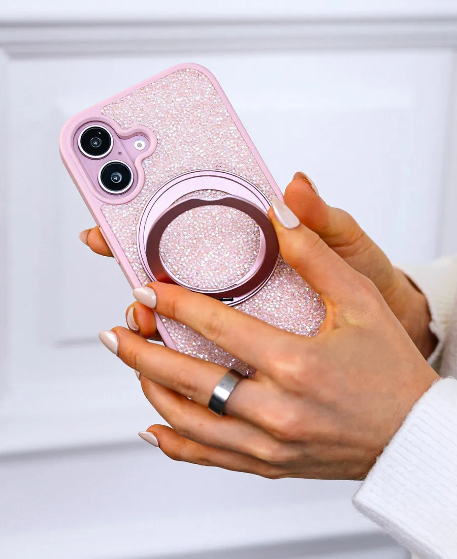 Smooth Edge Design Baby Pink Gem MagSafe Phone Case