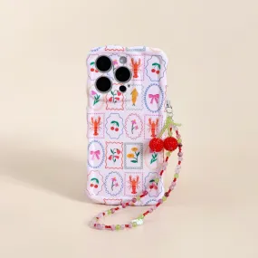 Lightweight Gear Neck Holder Beaded Phone Strap - Cherry Bomb