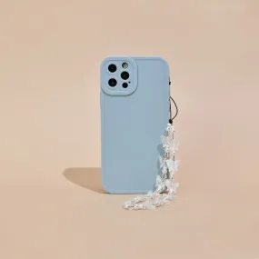 Office Accessory Beaded Phone Strap - Clear & Pearl Butterfly