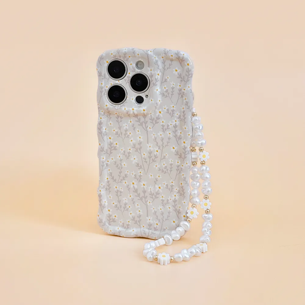 jogger Beaded Phone Strap - Daisy Pearl