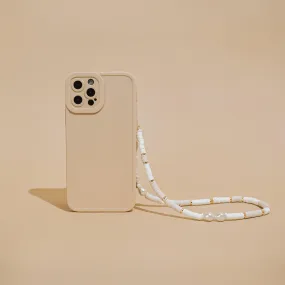 Secure fit Beaded Phone Strap - Nude & Pearl