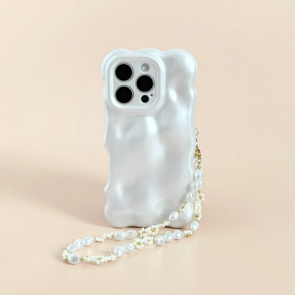 Beaded Phone Strap - Pearl Core Phone Convenience Fashionable Band