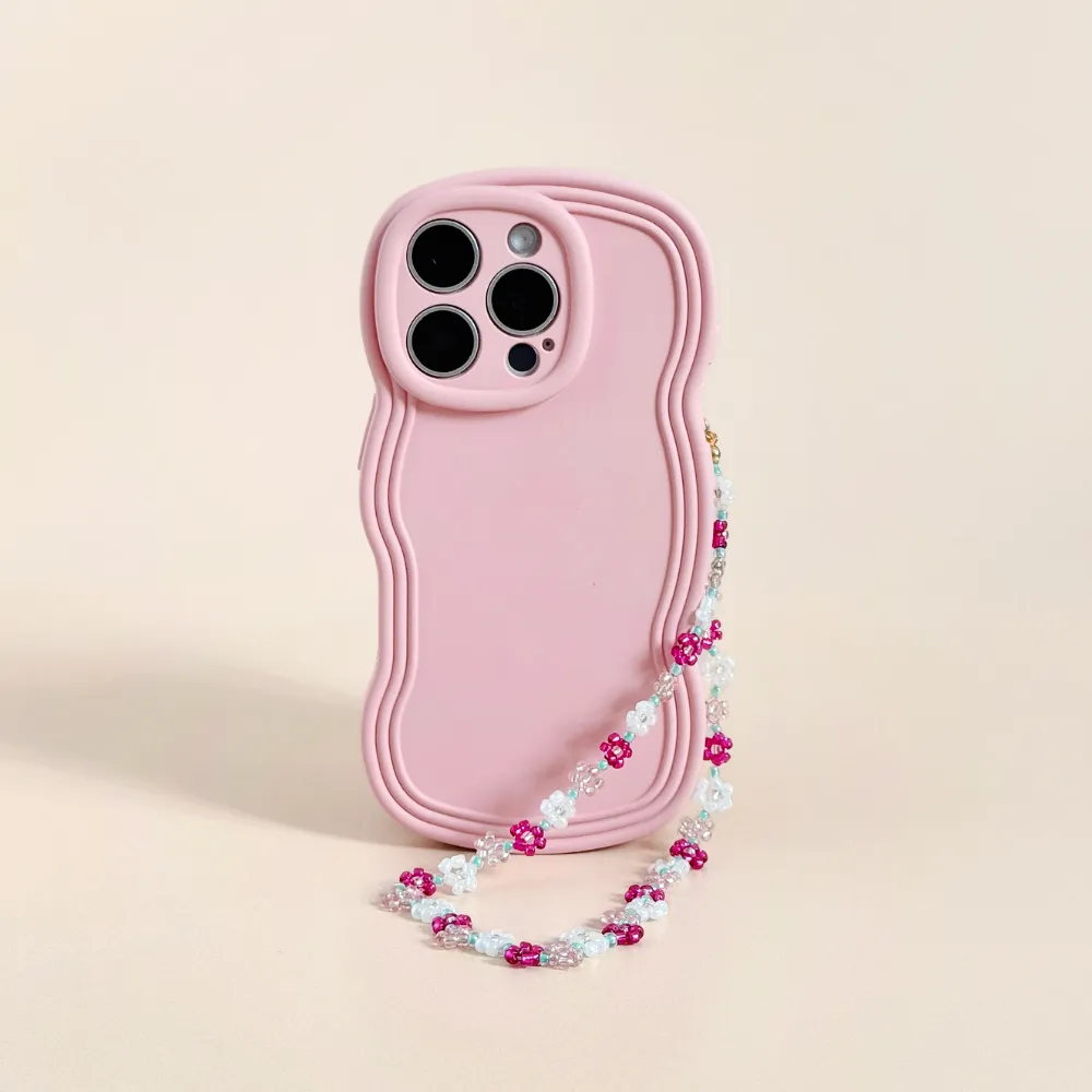 Beaded Phone Strap - Petal Chain Skiing