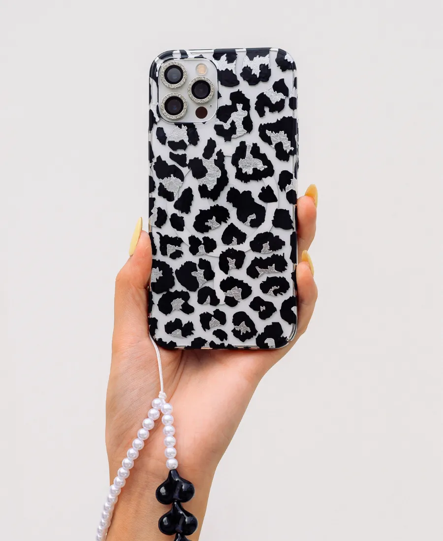 Black Leopard MagSafe Phone Case Sleek Feel Soft touch finish