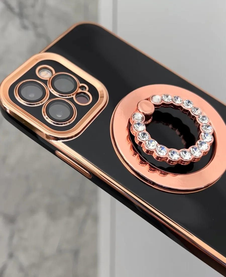 Black Luxe MagSafe Phone Case Practical Accessory