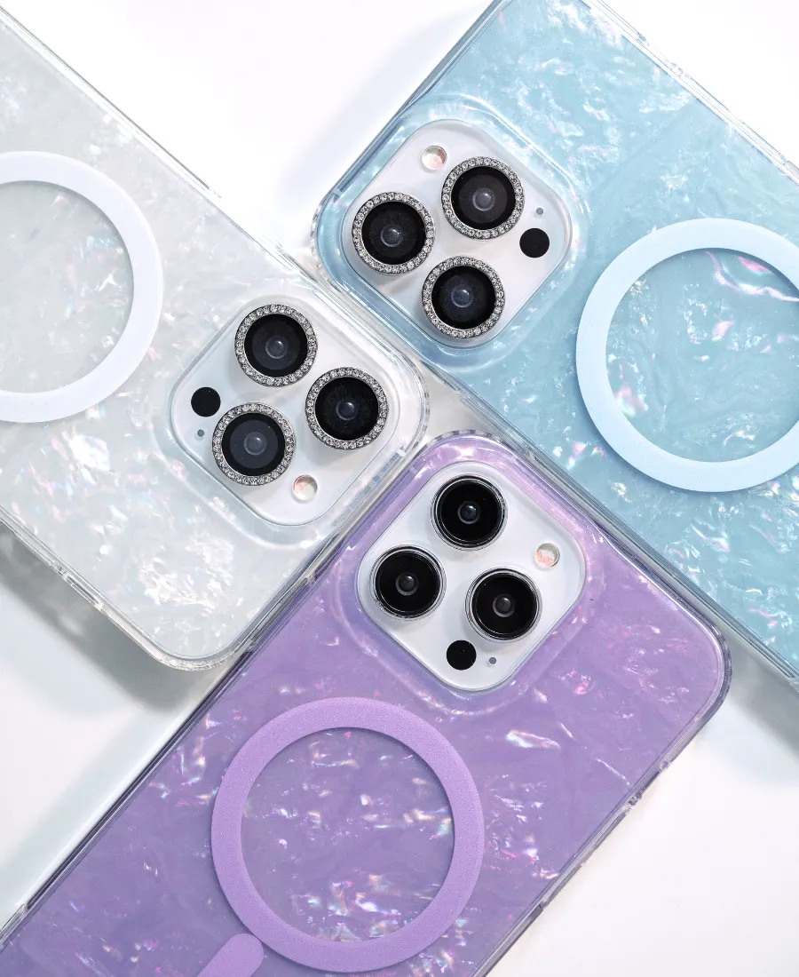 Blue Mother of Pearl MagSafe Phone Case Handy Use Daily Essential