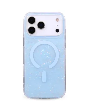 Vivid Design Texture Blue Mother of Pearl MagSafe Phone Case