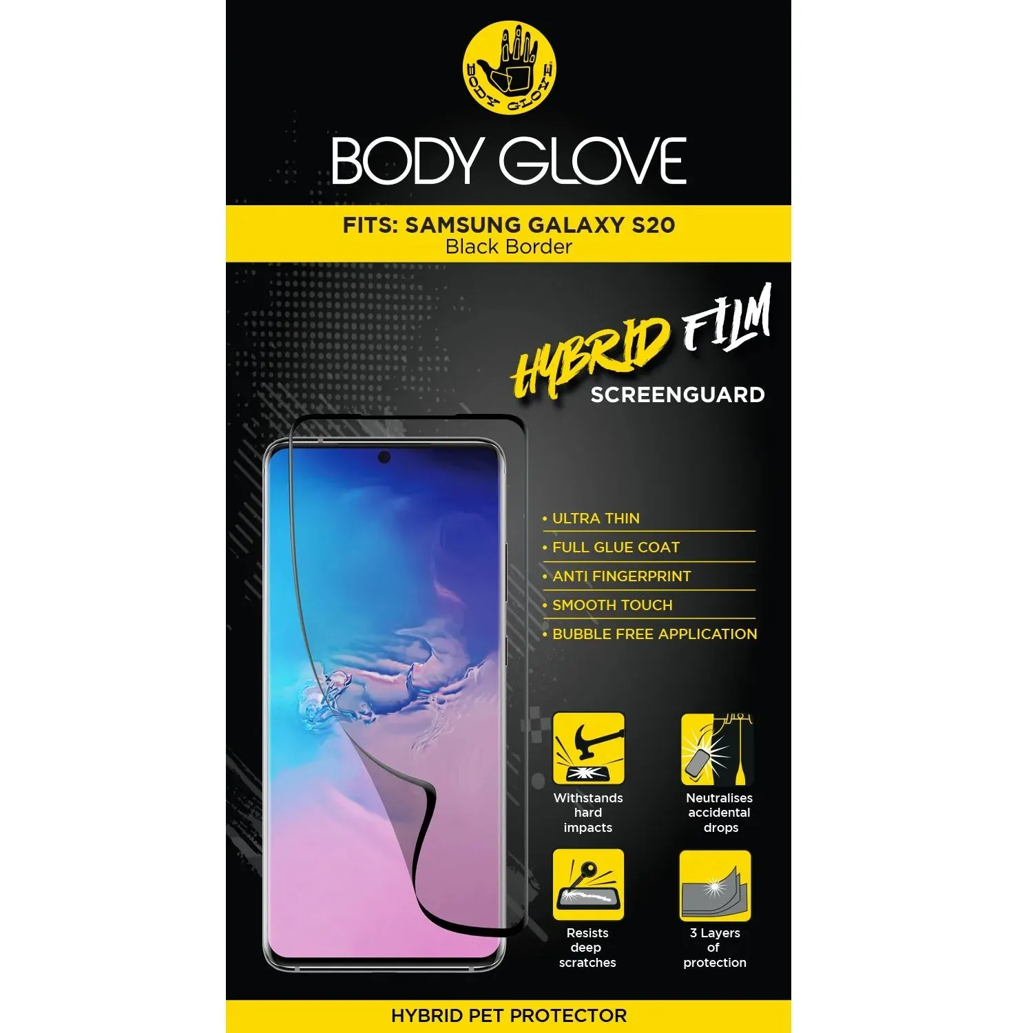 Body Glove Hybrid Film Screen Protector - Samsung Galaxy S20 Phone Screen Matte Screen Protector