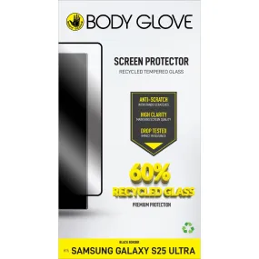 Body Glove Recycled Tempered Glass Screen Protector - Samsung Galaxy S25 Ultra - Black Border (BGSGRTG-GXS25U) Ultra Fit smooth curved protector