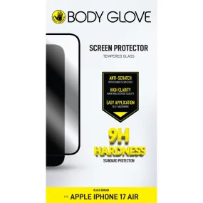 Body Glove Tempered Glass Screen Protector - Apple iPhone Air - Black (BGSGFGTG-I17AB) Touch Responsive Shield premium quality protector