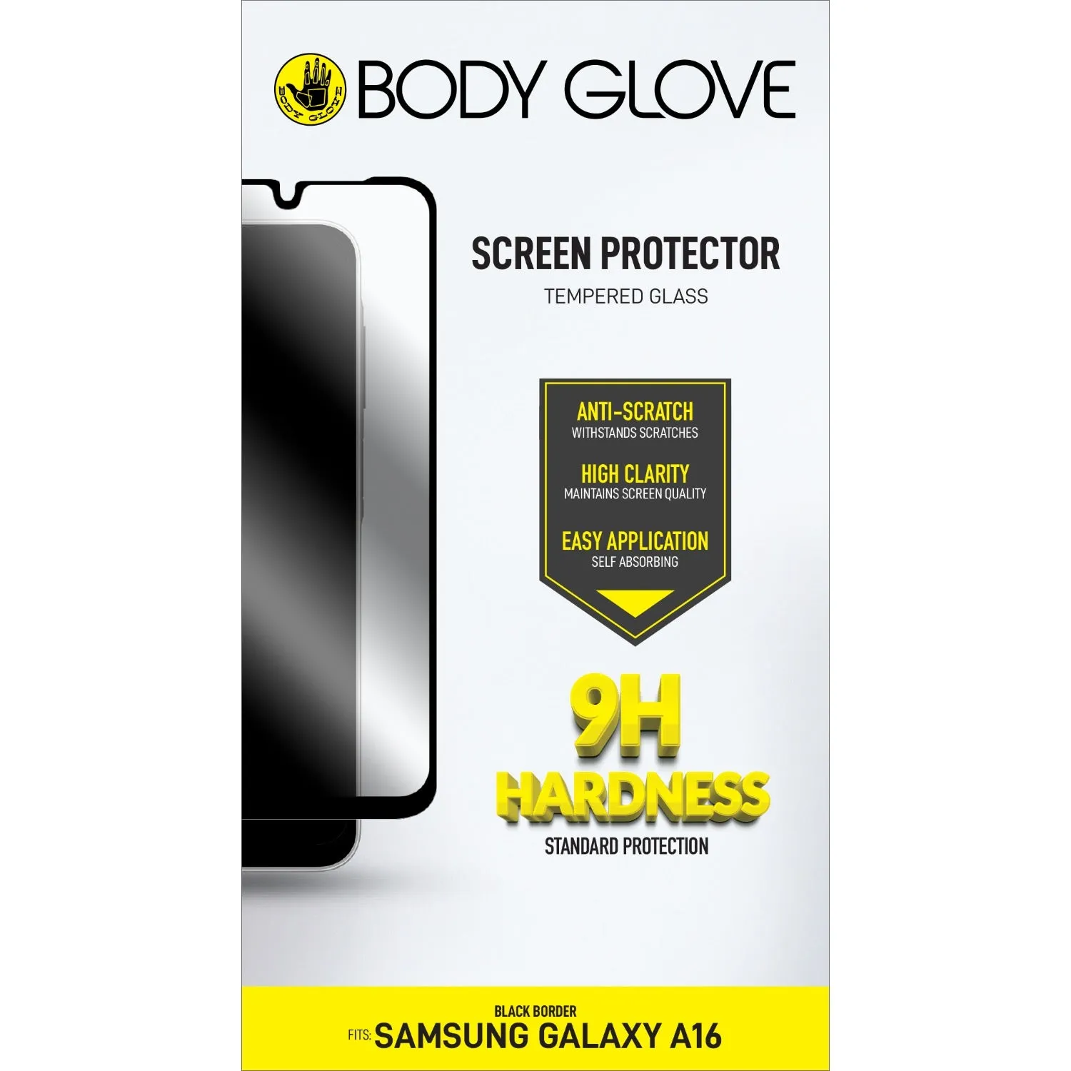 Body Glove Tempered Glass Screen Protector - Samsung Galaxy A16 - Black Border (BGSGFGTG-GA16) Screen Shield Max Plus