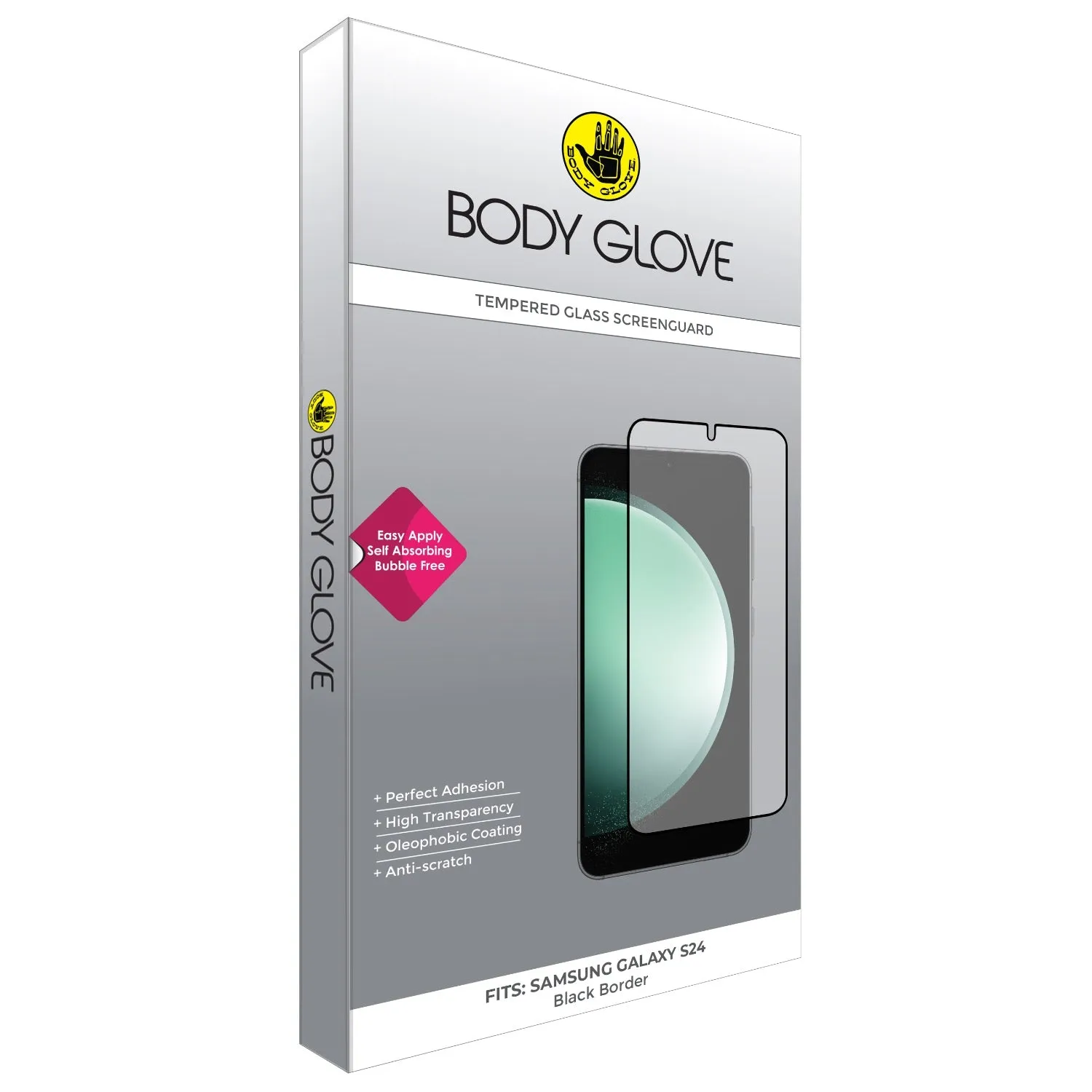Body Glove Tempered Glass Screen Protector - Samsung Galaxy S24 - Black Border Screen Defense Ultra Elite