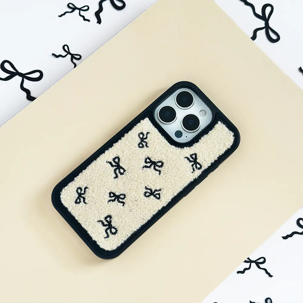 Boucle Bows Phone Case Raised Edges Soft Surface