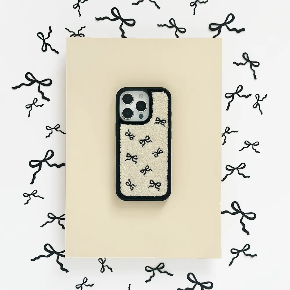 Boucle Bows Phone Case Matte Design Texture