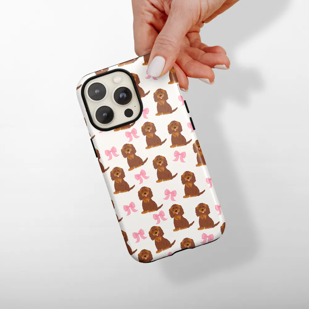 Drop Defense Bows & Besties Tough Phone Case - Dachshund