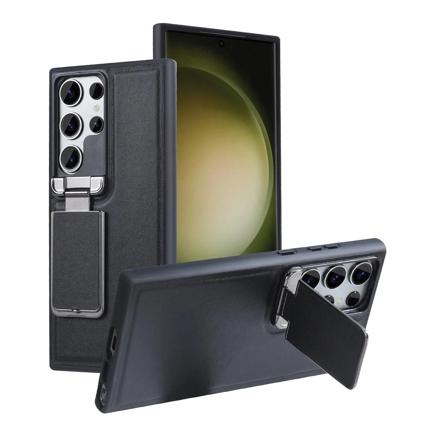 Durable Grip Business Leather Stand Holder Kickstand Camera Lens Flip Case For Samsung Galaxy S24 S23