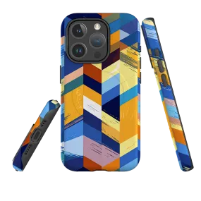 Elegant Pattern Design Polished Surface Texture iPhone MagSafe Tough Case - Technicolour Stripes