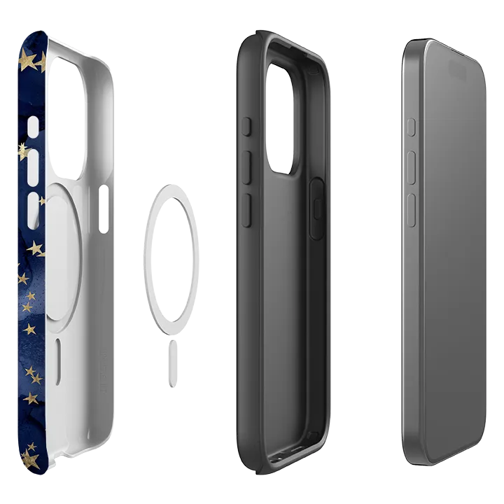 iPhone MagSafe Tough Case -  Stormy Stars Minimal Surface Layer Modern Pattern