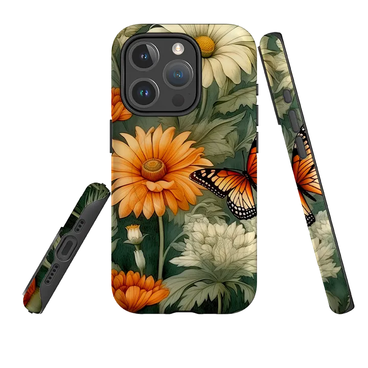 Comfort Fit Minimal Grip iPhone MagSafe Tough Case - Butterfly Daisies IV