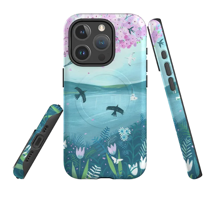 Soft touch finish iPhone MagSafe Tough Case - Blossom Tree By Mary Stubberfield