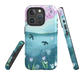 Soft touch finish iPhone MagSafe Tough Case - Blossom Tree By Mary Stubberfield