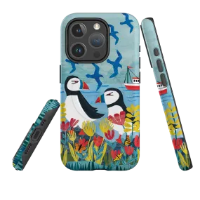 iPhone MagSafe Tough Case - Puffins By Tracey English Elegant Style Luxury Surface