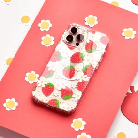 Tactile Buttons Clear MagSafe? Phone Case - Berry Cute Strawberry