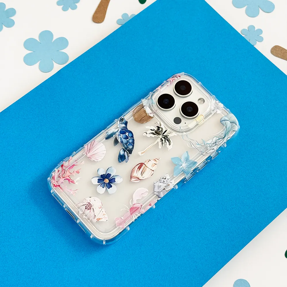 Stylish Detailing Clear Phone Case - Beach Girl Summer