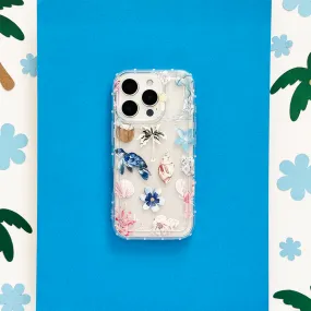 Clear Phone Case - Beach Girl Summer Rugged Pattern Design Transparent Edge