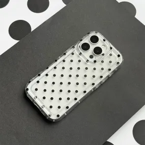 Clear Phone Case - Black Polka Dot Travel Companion