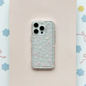 Protective Frame Design Soft Interior Clear Phone Case - Bows in Bloom