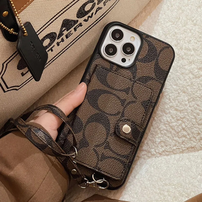 Coach Card Bag Leather Chain iPhone Case Anti scratch Everyday Look