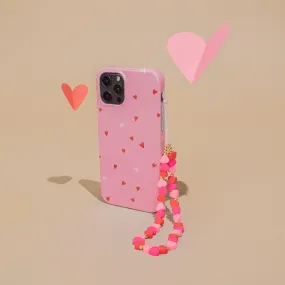 Durable Locking mechanism Beaded Phone Strap - Hearts