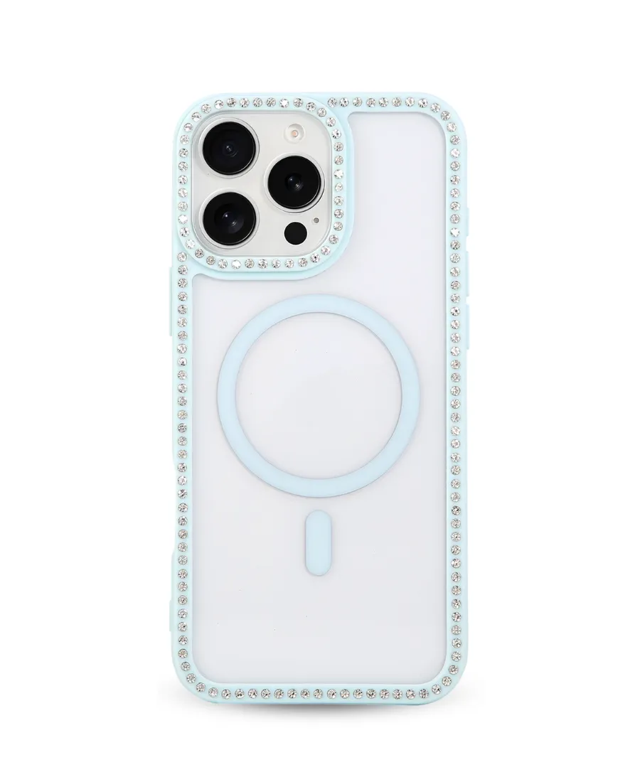 Protective Quality Elegant Texture Layer Sky Blue Glow MagSafe Phone Case