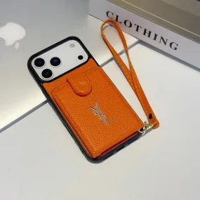 YSL Premium Case Card Holder For iPhone 17 Modern Surface Design