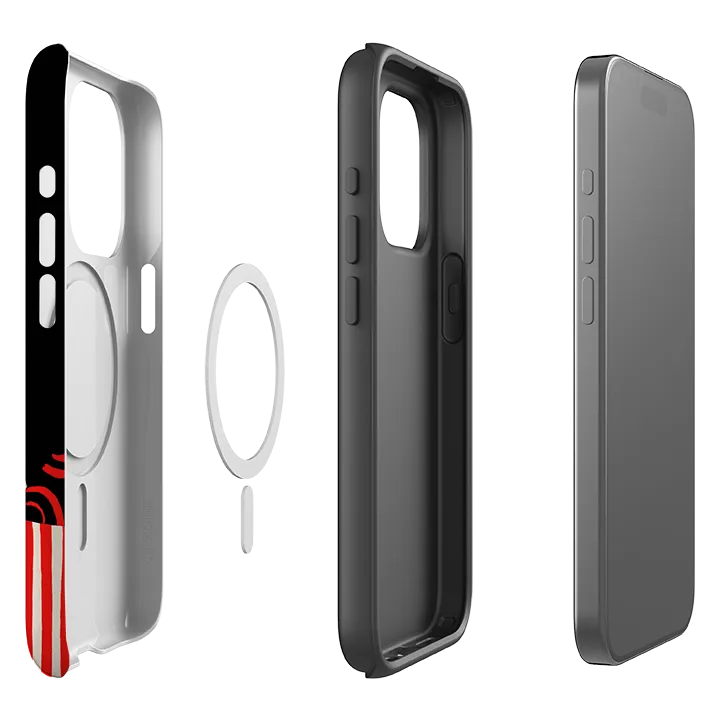 Rugged Grip iPhone MagSafe Tough Case -  Red Stripe Sofa By Paul Thurlby