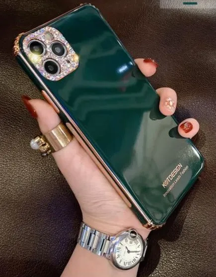 Sparkling Glitter Plated Phone Cases For iPhone Ergonomic Texture Hybrid Protection