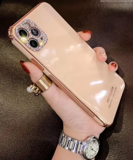 Modern Edge Layer Sparkling Glitter Plated Phone Cases For iPhone