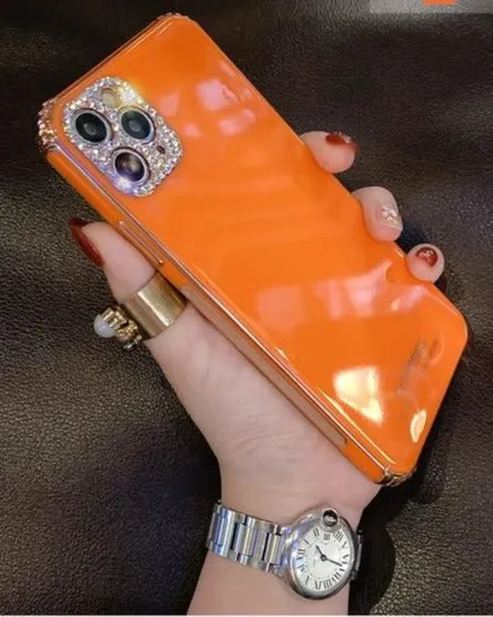 Matte Look Design Matte Edge Sparkling Glitter Plated Phone Cases For iPhone