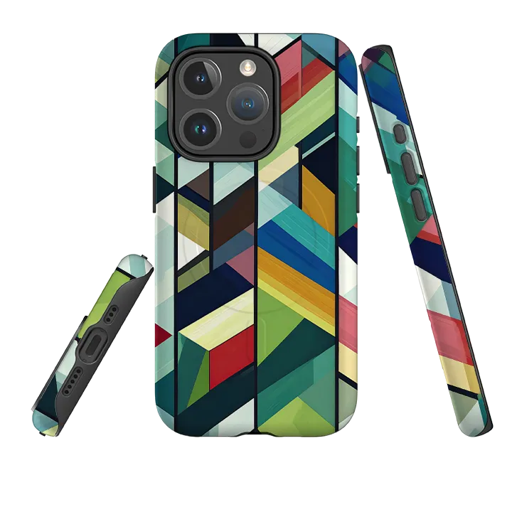 iPhone MagSafe Tough Case - Technicolour Green Strong Grip