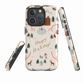 iPhone MagSafe Tough Case - Happy Holidays By Bex Parkin Scratch Resistant Protective Layering