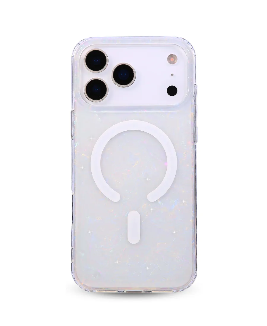 White Mother of Pearl MagSafe Phone Case Flexible Material